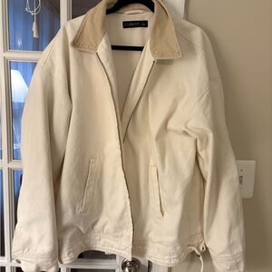 Lioness Cream Jacket with Corduroy Collar